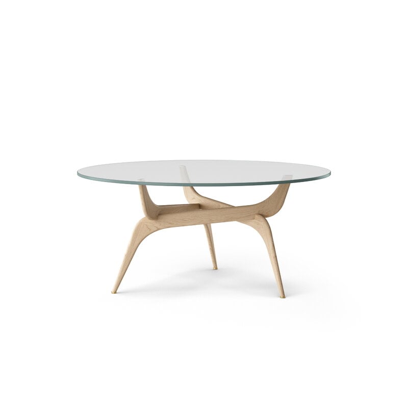 Brdr. Krüger TRIIIO coffee table, 90 cm, oiled oak - clear glass, extra image