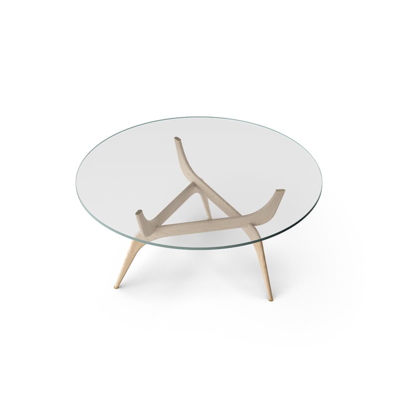Brdr. Krüger TRIIIO coffee table, 90 cm, oiled oak - clear glass, extra image