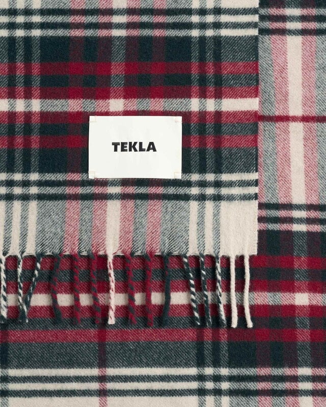 Tekla Lampaanvillahuopa hapsuilla, 140 x 200 cm, muir plaid, näkymä 2