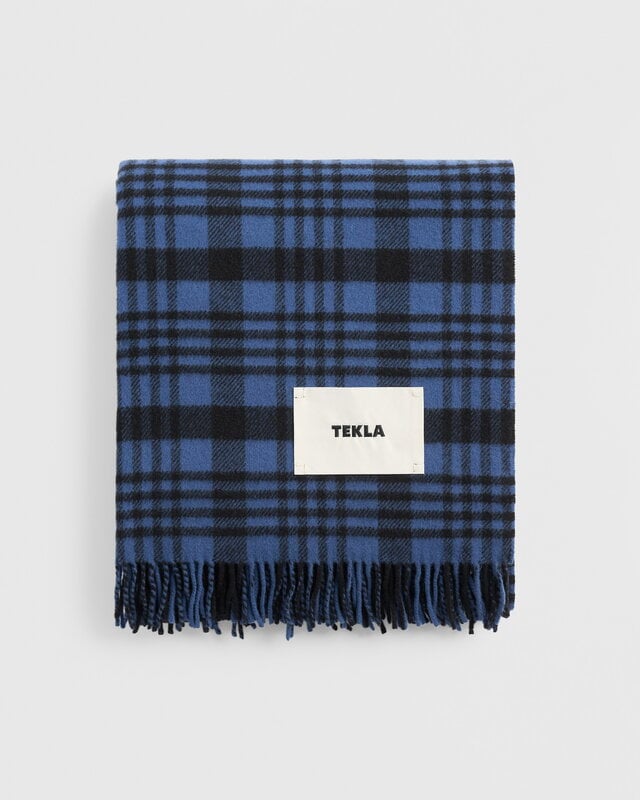 Tekla Lambswool blanket, 140 x 200 cm, blue plaid, extra image