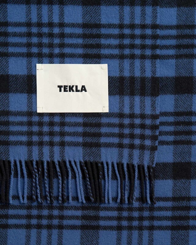 Tekla Lambswool blanket, 140 x 200 cm, blue plaid, extra image