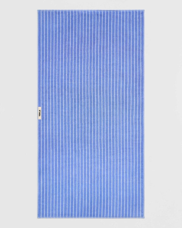 Tekla Terry towel, clear blue stripes, extra image