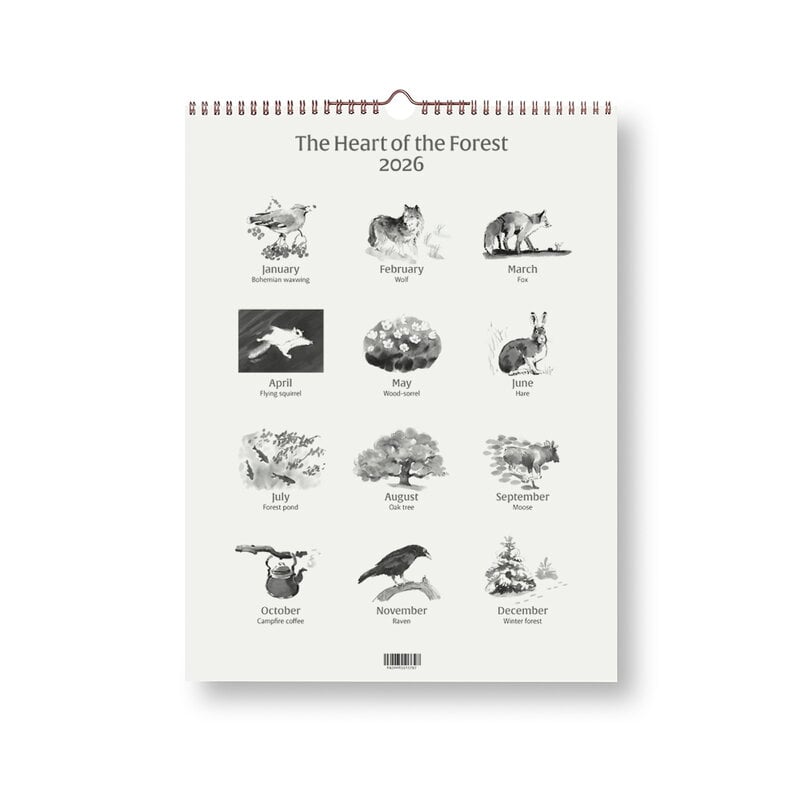 Teemu Järvi Illustrations Calendrier mural 2026 The Heart of the Forest, image extra