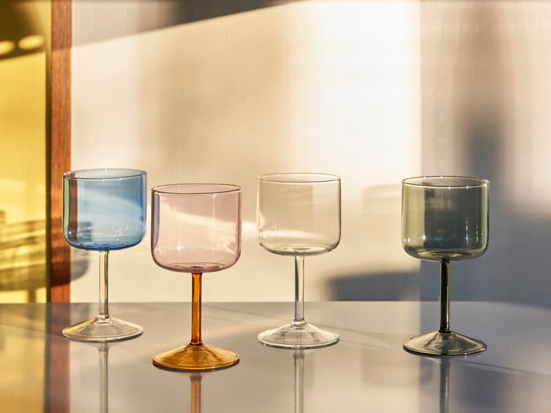 Bicchiere vetro borosilicato Party rosa set 6 pezzi