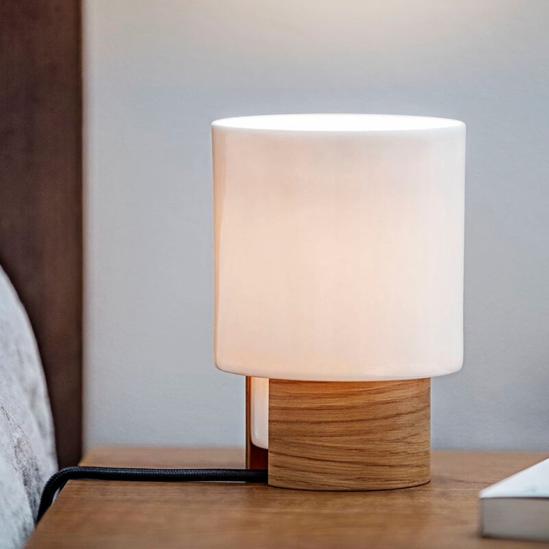 Tonfisk Design Ilta Table Lamp 18 Cm, White Solid Wood Table Lamp