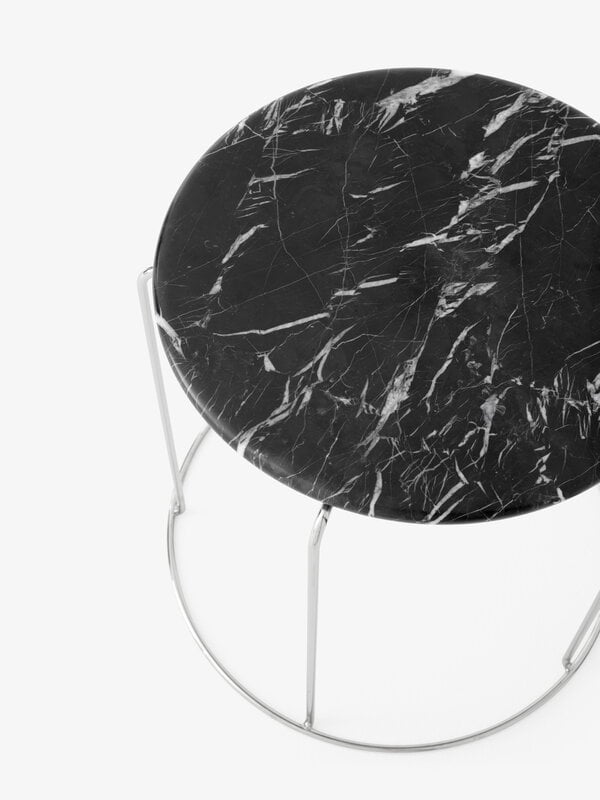 &Tradition Wire Stool VP11 top, Nero Marquina marble, extra image
