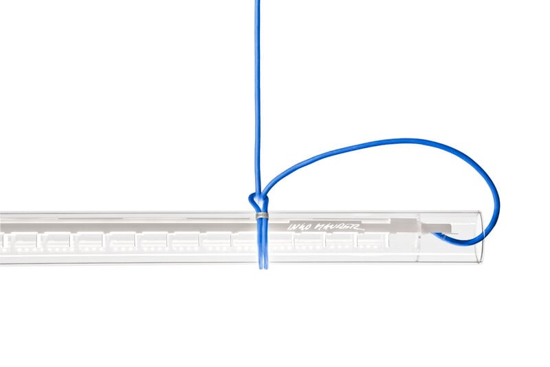 Ingo Maurer Tubular hanging lamp, white - blue cable, extra image