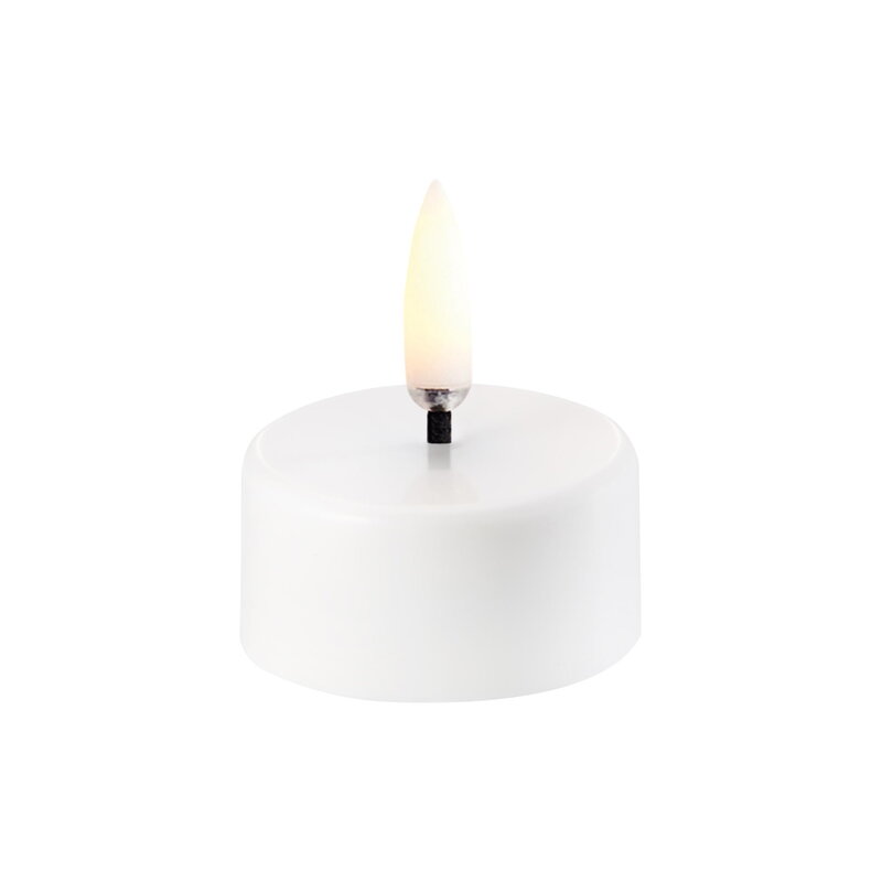 Uyuni Lighting Rechargeable LED tealight candle, 3,9 x 2,3 cm, white plain, 2 pcs, extra image