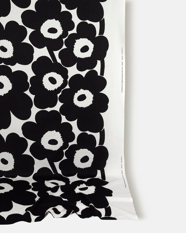 Marimekko Tessuto in cotone pesante Unikko, bianco - nero, vista 2