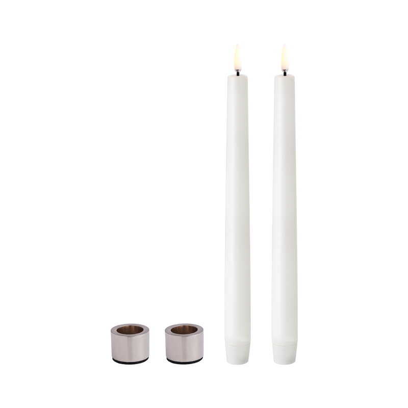 Uyuni Lighting Light candleholder for standard LED taper candles, 2 pcs, chrome, extra image