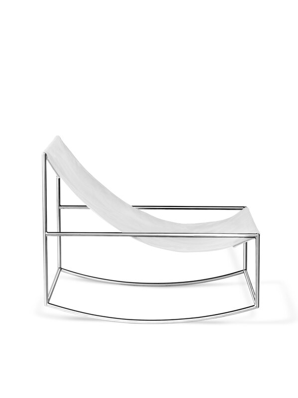 valerie_objects Rocking Chair, ruostumaton teräs - valkoinen, tuotteen lisäkuva