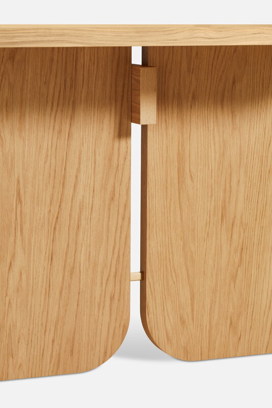 Woud Kimono dining table, 90 x 240 cm, white lacquered oak, view 5