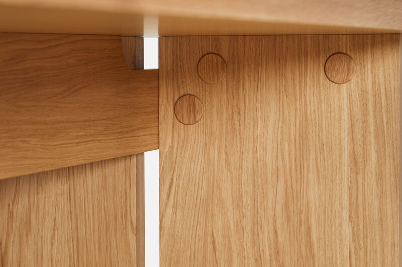 Woud Kimono dining table, 90 x 240 cm, white lacquered oak, view 4