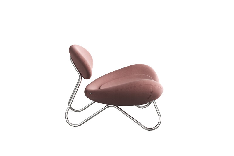 Woud Meadow lounge chair, borstat stål - Vidar 633 dusty rose, extrabild
