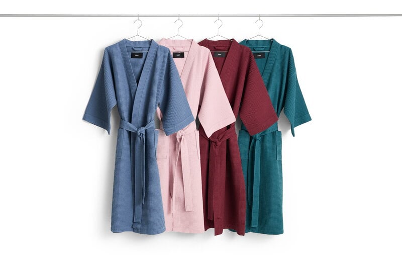 HAY Waffle bathrobe, one size, burgundy, view 3