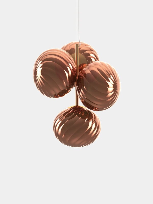 Tom Dixon Whirl Chandelier Mini riippuvalaisin, LED, kupari, näkymä 2