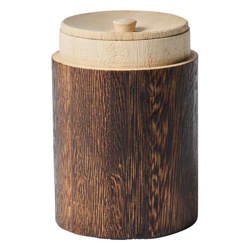 Yamashita Kougei Tea canister, L, brown Paulownia wood, extra image