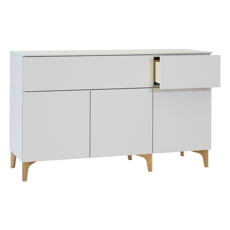 Lundia Fuuga senkki laatikolla ja ovilla, 144 cm, matala, cashmere - tammi, näkymä 3