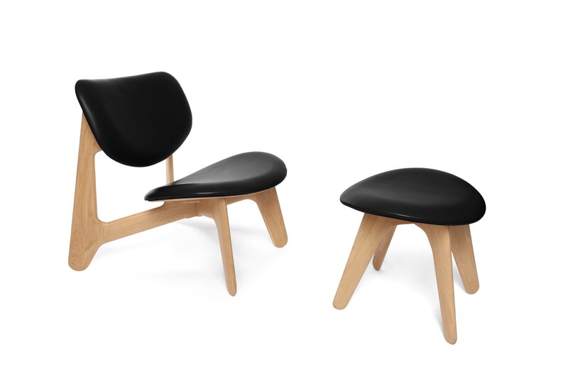 Tom Dixon Slab Ottoman, lackierte Eiche - schwarzes Leder, extrabild