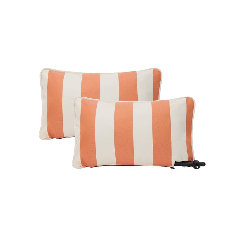 Fatboy Paletti Ecksofa, links, Streifen orange creme, extrabild