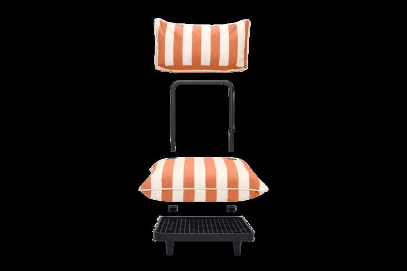 Fatboy Paletti siège, rayure orange crème, image extra