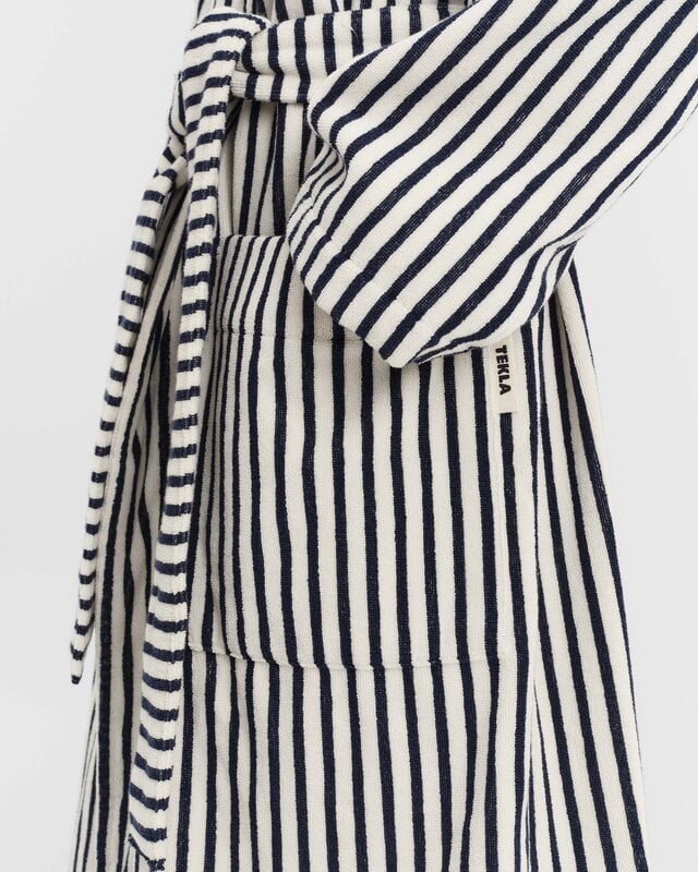Tekla Hooded bathrobe, sailor stripes, extra image