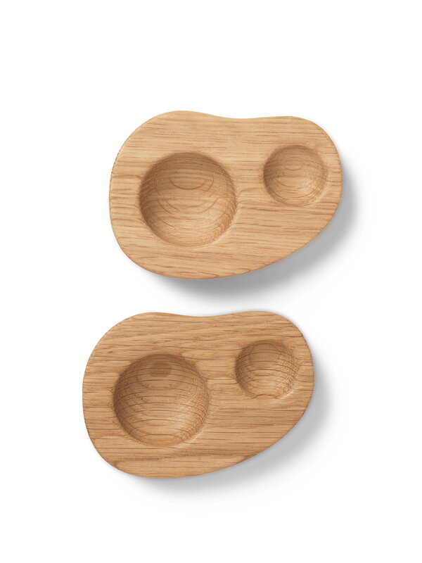 Ferm Living Cairn egg holder, set of 2, oak, view 3