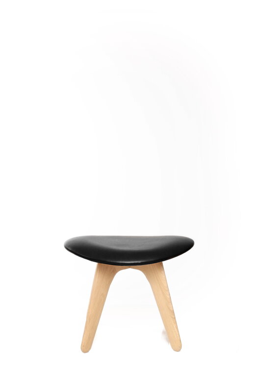 Tom Dixon Slab Ottoman, lackierte Eiche - schwarzes Leder, extrabild