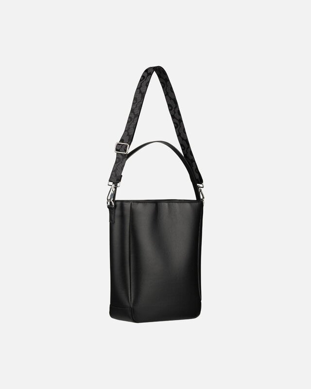 Marimekko Gratha Tote shoulder bag, black leather, view 4