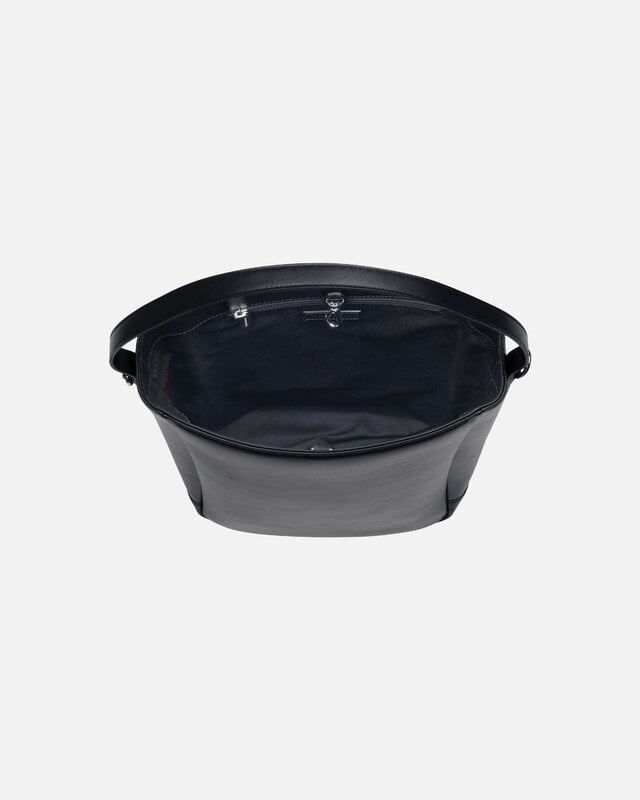Marimekko Gratha Tote shoulder bag, black leather, view 3