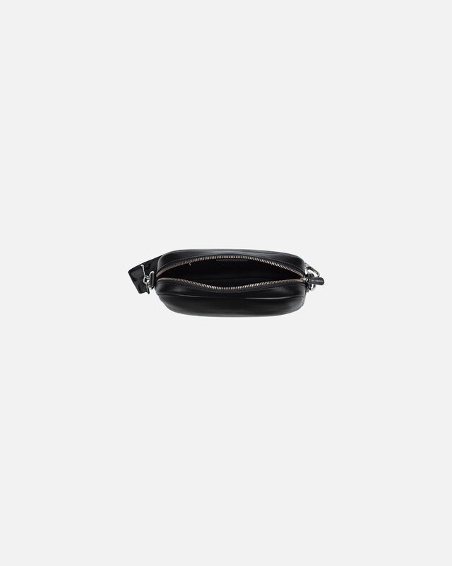 Marimekko Soft Gratha olkalaukku, musta nahka, näkymä 5