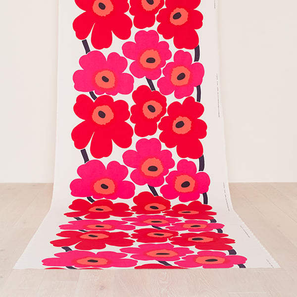 Marimekko Unikko fabric, red | Finnish Design Shop
