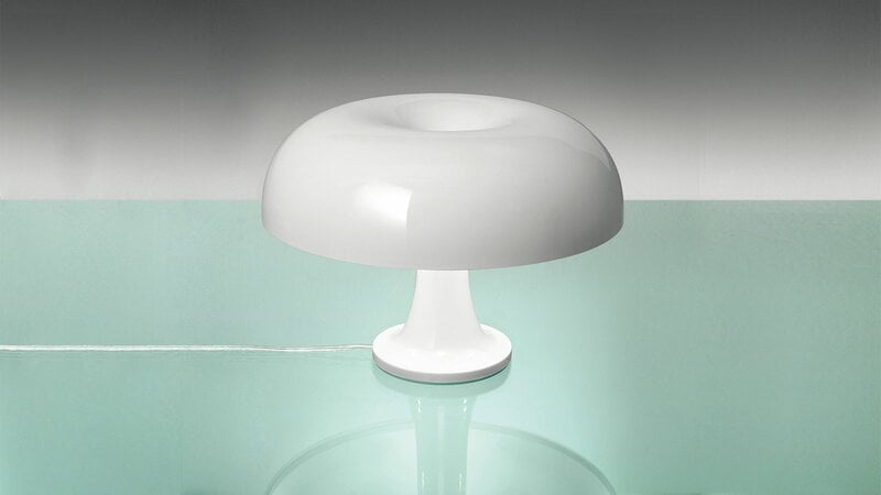 Lampe champignon orange réplique Nessino Artemide