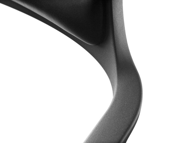 Vipp 452 Swivel tuoli, musta - musta nahka, pyörät, näkymä 4