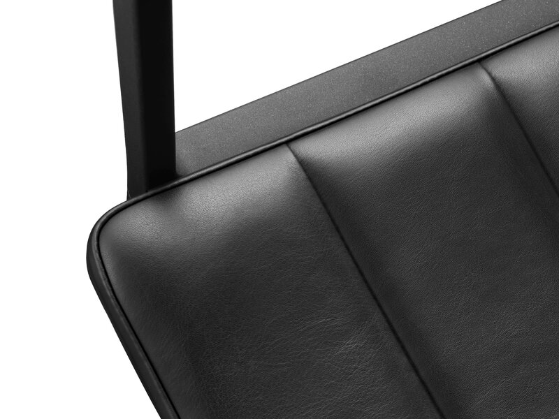 Vipp 452 Swivel tuoli, musta - musta nahka, pyörät, näkymä 8