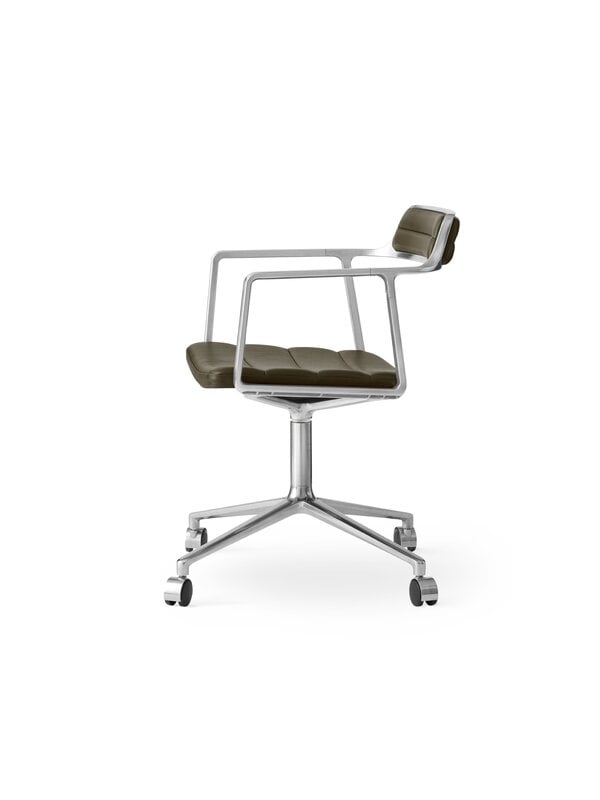 Vipp 452 Swivel tuoli, kiillotettu runko - bosco nahka, pyörät, näkymä 4