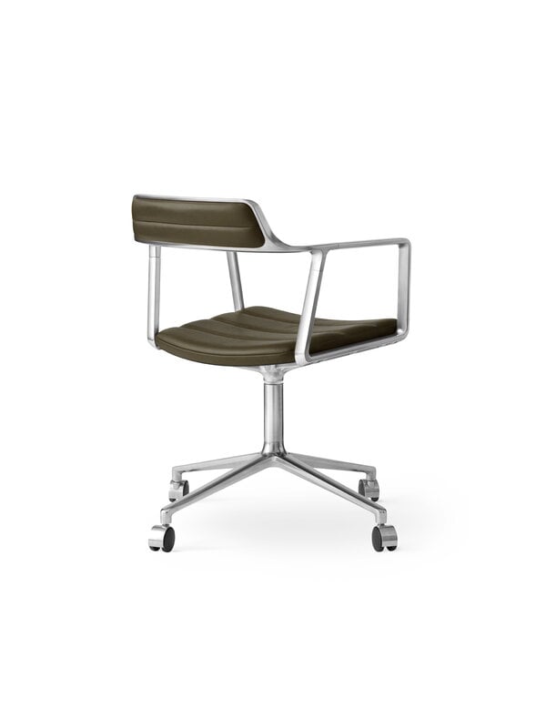 Vipp 452 Swivel tuoli, kiillotettu runko - bosco nahka, pyörät, näkymä 7