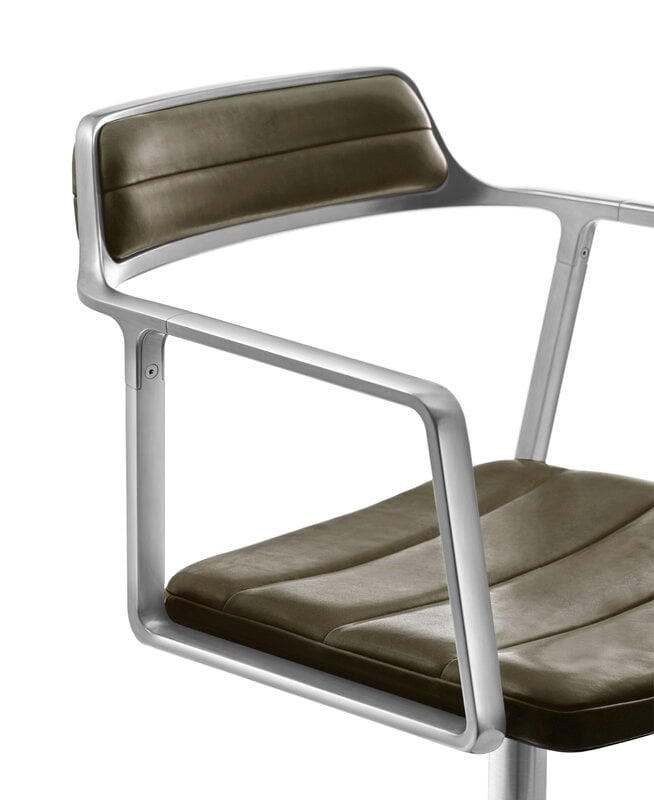 Vipp 452 Swivel tuoli, kiillotettu runko - bosco nahka, pyörät, näkymä 3