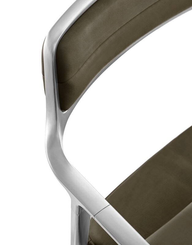 Vipp 452 Swivel tuoli, kiillotettu runko - bosco nahka, pyörät, näkymä 6