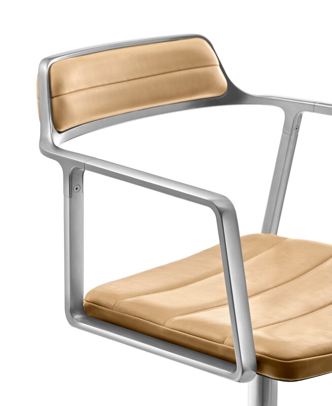 Vipp 452 Swivel tuoli, kiillotettu runko - camel nahka, pyörät, näkymä 6
