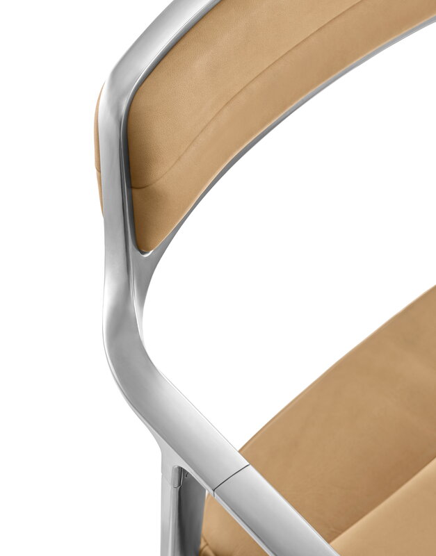 Vipp 452 Swivel tuoli, kiillotettu runko - camel nahka, pyörät, näkymä 5