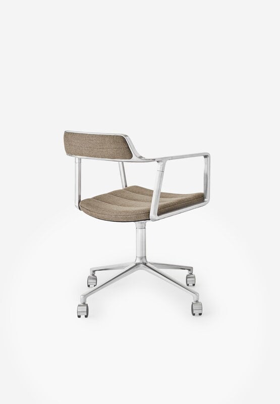 Vipp 452 Swivel tuoli, kiillotettu runko - Tide dark sand, pyörät, näkymä 6