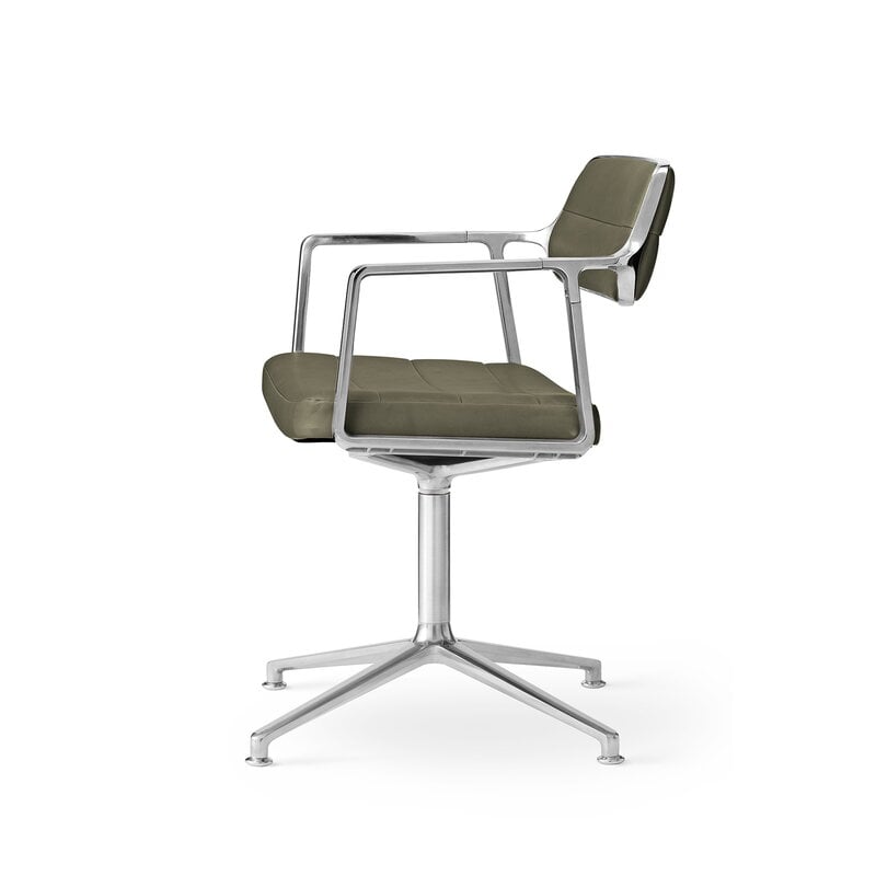 Vipp 453 Swivel tuoli, kiillotettu runko - bosco nahka, jalkatallat, näkymä 4