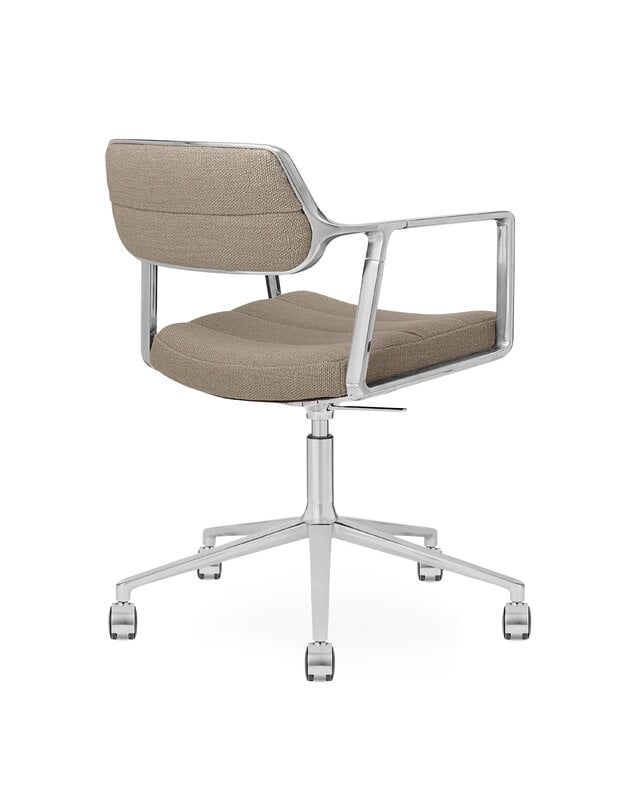 Vipp 453+ Silla giratoria, estructura pulida - Tide dark sand, con ruedas, imagen extra