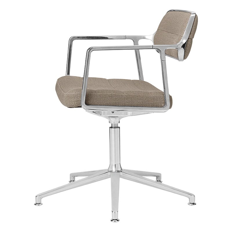 Vipp 453+ Swivel chair, polished frame - Tide dark sand, with gliders, extra image