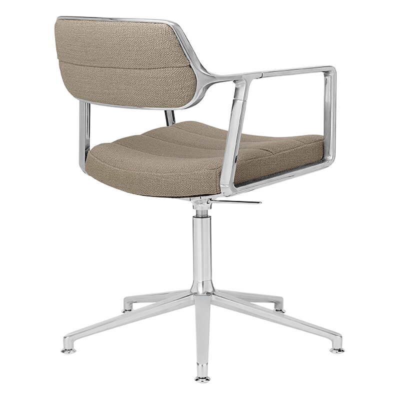 Vipp 453+ Swivel chair, polished frame - Tide dark sand, with gliders, extra image