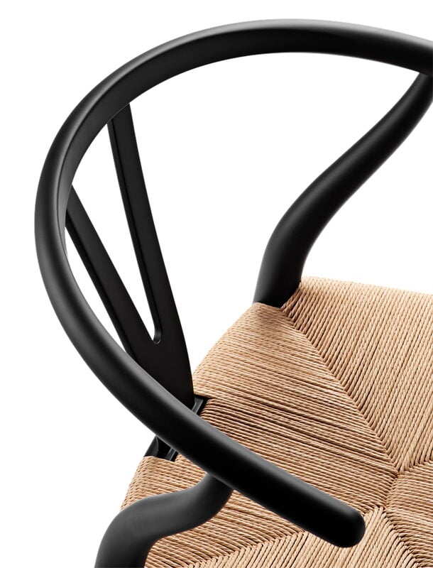 Carl Hansen & Søn CH24 Wishbone chair, soft black - natural cord