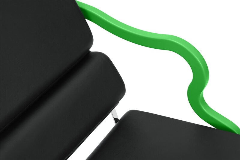 Hem Fauteuil Experiment 501, vert - cuir noir, image extra