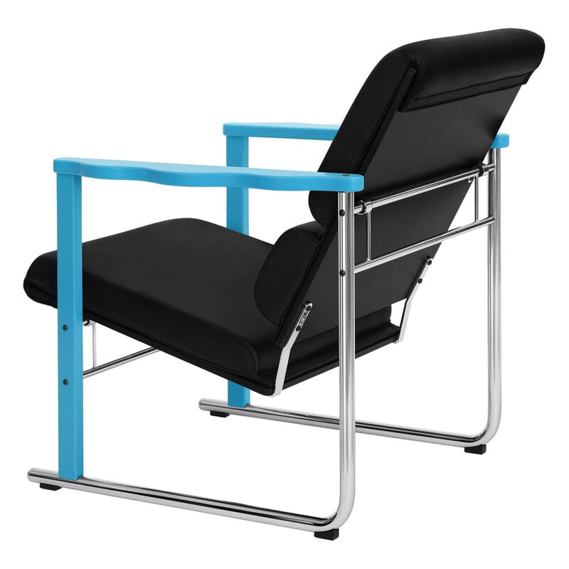 Hem Experiment lounge chair 502, blue - black leather | Finnish