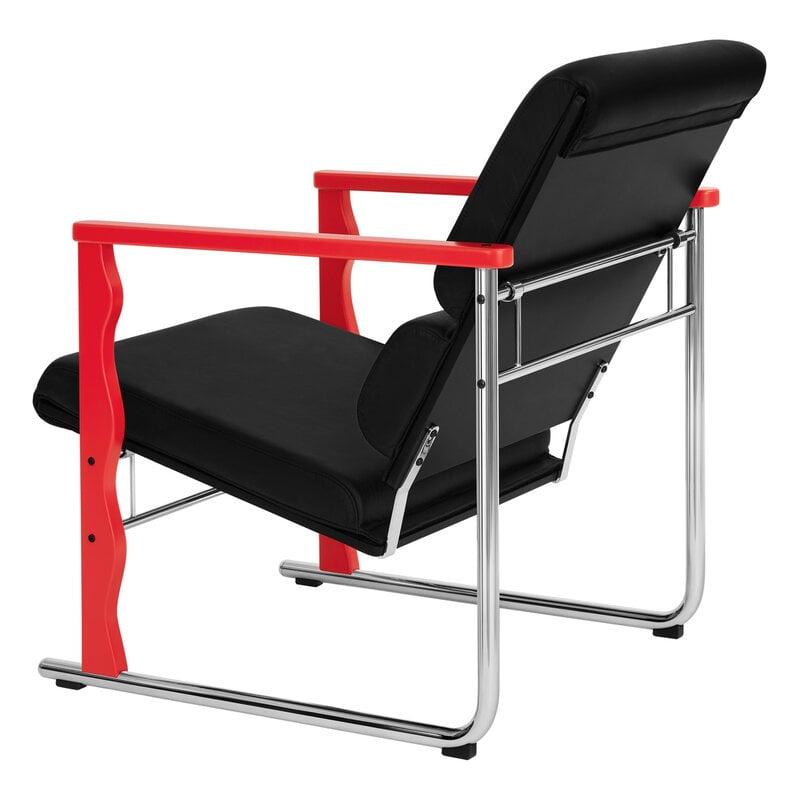 Hem Experiment Sessel 503, rot - schwarzes Leder, extrabild